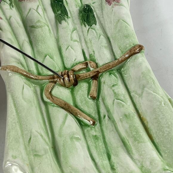 Vintage Italian Majolica Asparagus Grape Ceramic Serving Dish Set Hand Painted​ - Picture 13 of 13